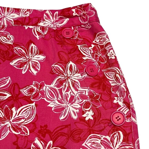 Crazy Horse A Liz Claiborne Co. 100% Cotton Pink/Red Floral Skort Skirt - Picture 4 of 14